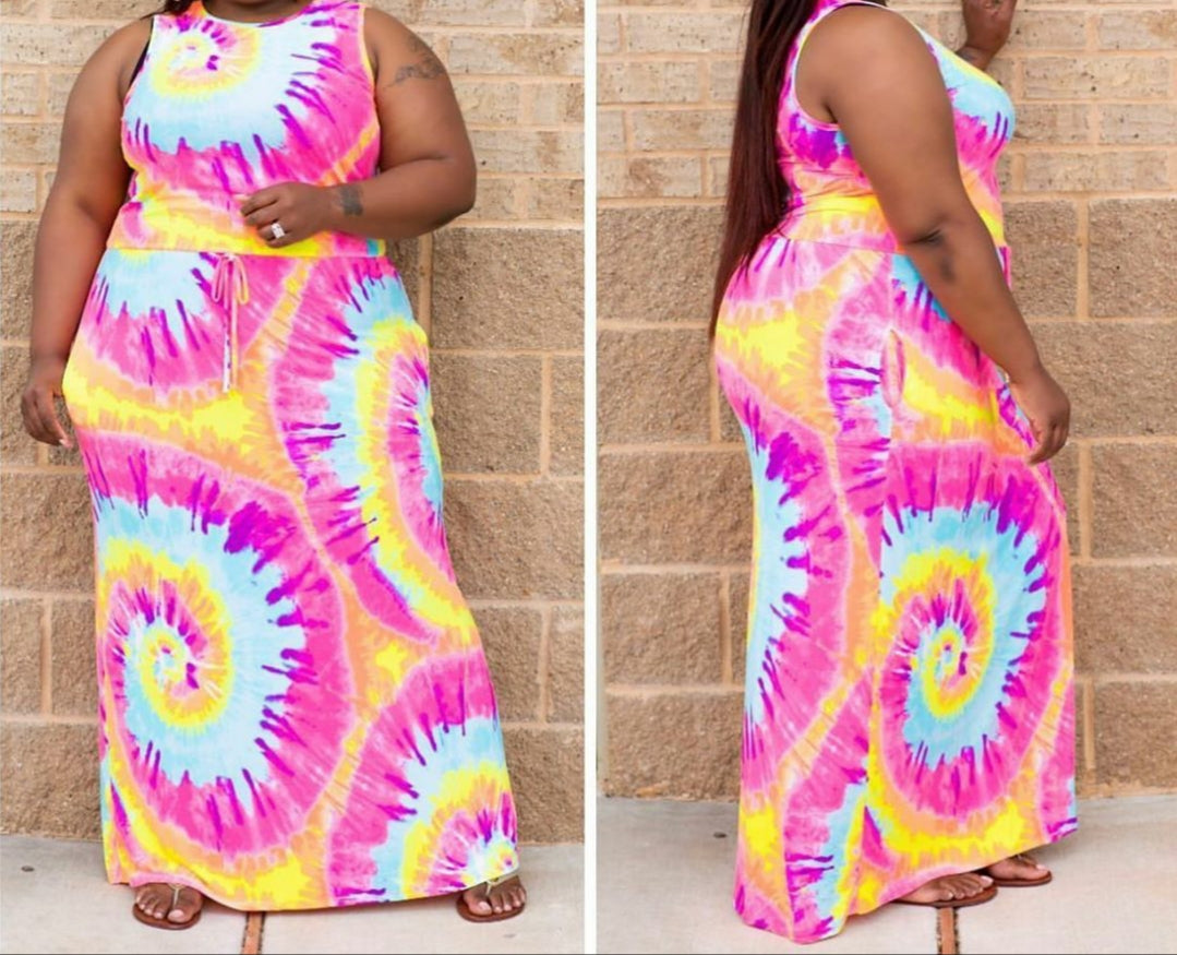 Tie Dye Maxi Dress – Le Cadeau Fashions